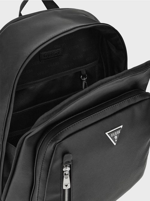 Guess Faux-Leather Saffiano Backpack Negrii | GUESS-SN31729