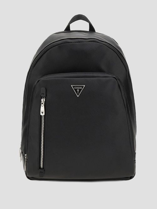Guess Faux-Leather Saffiano Backpack Negrii | GUESS-SN31729