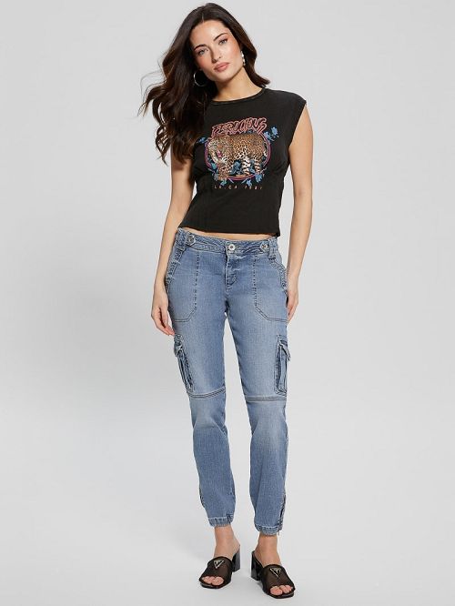 Guess Ferocious Corset Tee Negrii | GUESS-SN27058