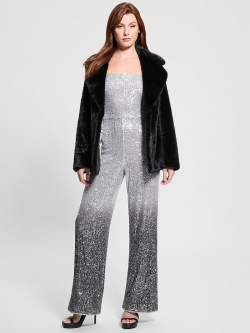 Guess Filomena Faux-Fur Jacket Negrii | GUESS-SN27989