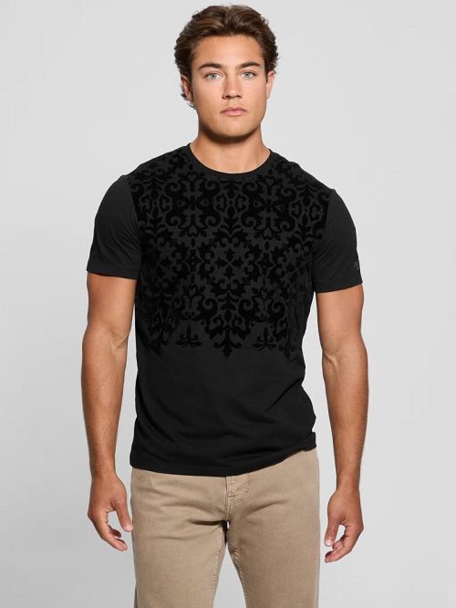 Guess Flocked Tee Negrii | GUESS-SN30659