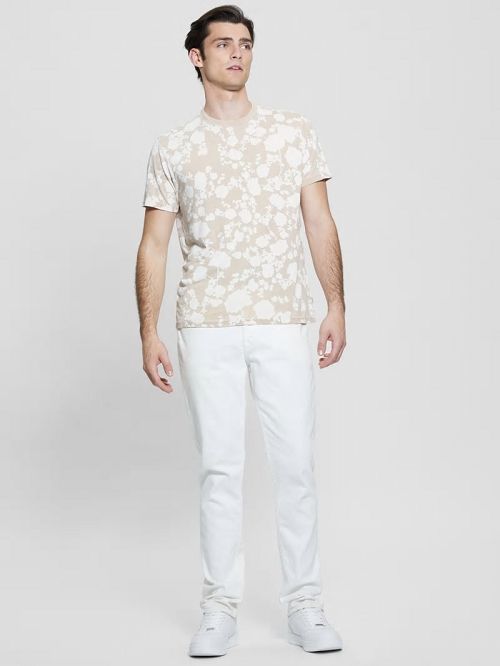 Guess Floral Burnout Crewneck Tee Bej | GUESS-SN30486