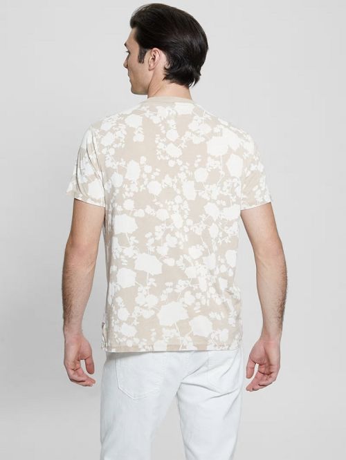 Guess Floral Burnout Crewneck Tee Bej | GUESS-SN30486