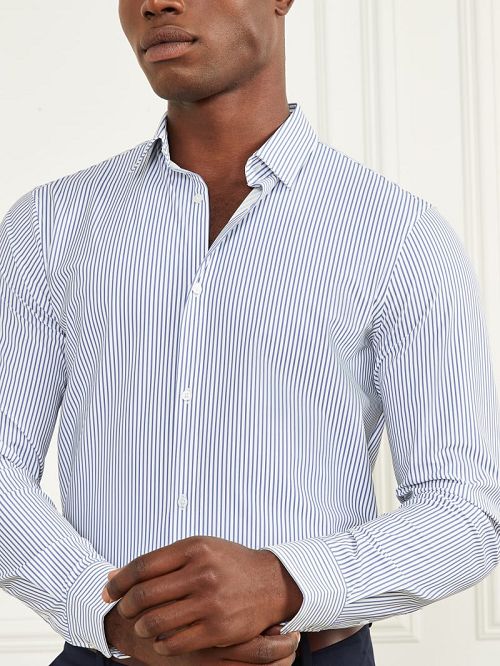Guess Formal Button-Up Shirt Albastri | GUESS-SN31188