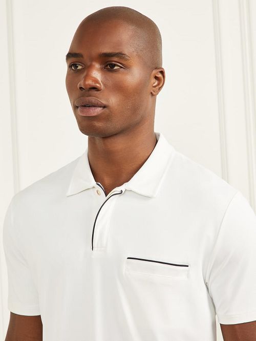 Guess Formal Performance Polo Shirt Albi | GUESS-SN31086