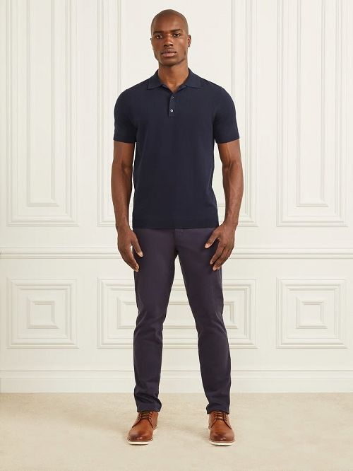 Guess Formal Performance Sweater Polo Albastri | GUESS-SN31111
