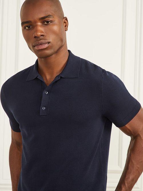 Guess Formal Performance Sweater Polo Albastri | GUESS-SN31111