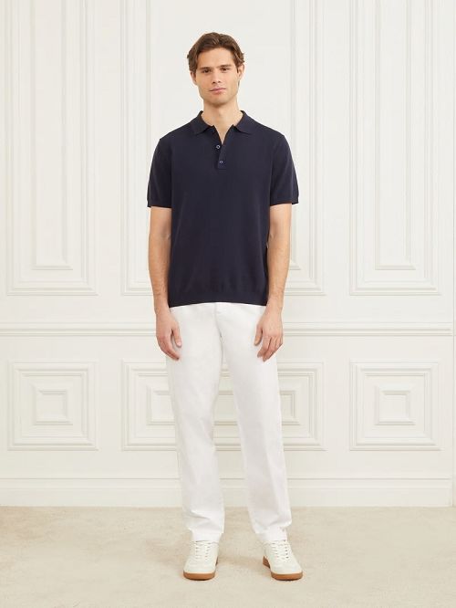 Guess Formal Performance Sweater Polo Albastri | GUESS-SN31142