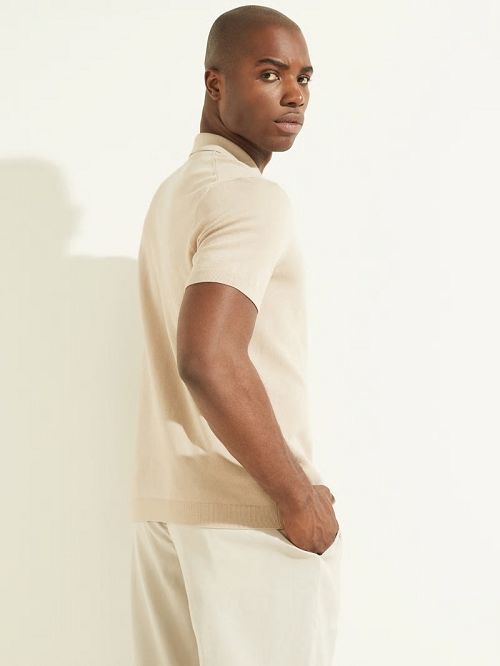 Guess Formal Performance Sweater Polo Bej | GUESS-SN31073