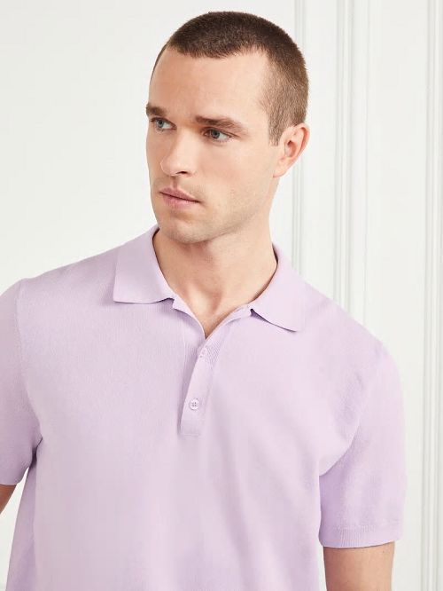 Guess Formal Performance Sweater Polo Violet | GUESS-SN30976
