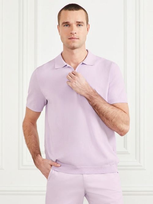 Guess Formal Performance Sweater Polo Violet | GUESS-SN31216
