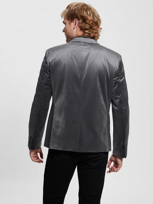 Guess Fulham Velvet Blazer Gri | GUESS-SN30870