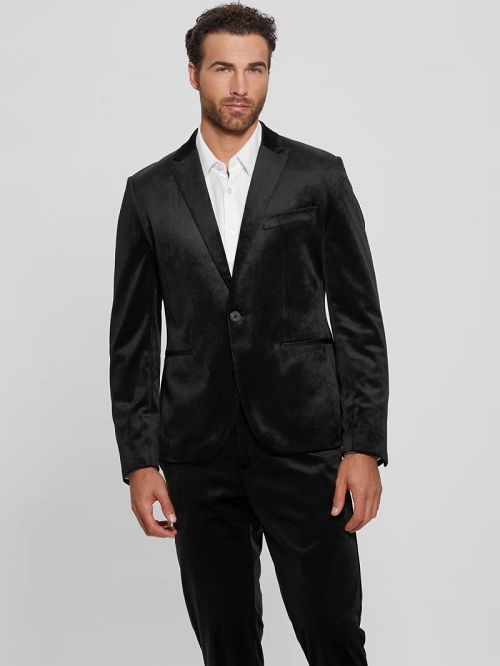 Guess Fulham Velvet Blazer Negrii | GUESS-SN30867