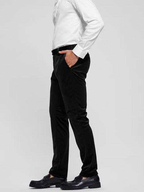 Guess Fulham Velvet Slim Trousers Negrii | GUESS-SN31428