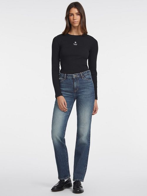 Guess G08 Mid-Rise Straight Jeans Albastri | GUESS-SN26614