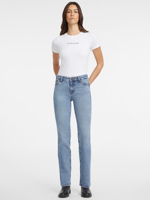 Guess G08 Mid-Rise Straight Jeans Albastri | GUESS-SN26626