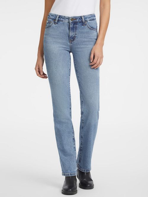 Guess G08 Mid-Rise Straight Jeans Albastri | GUESS-SN26626
