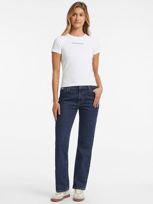 Guess G08 Mid-Rise Straight Jeans Albastri | GUESS-SN26631