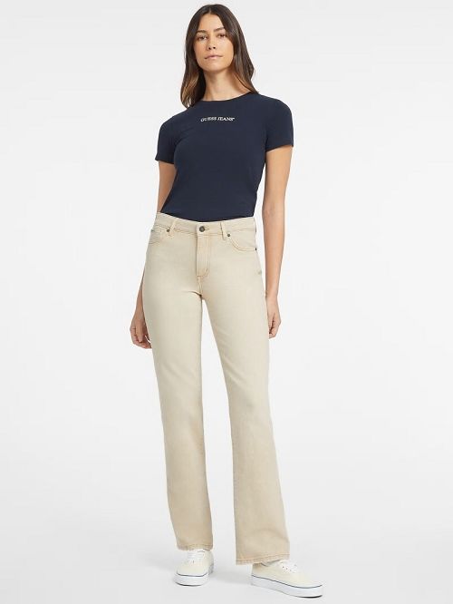 Guess G08 Mid-Rise Straight Jeans Bej | GUESS-SN26560