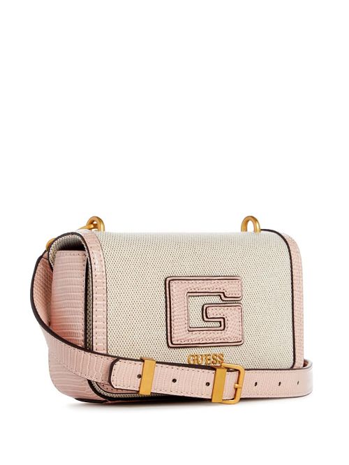 Guess G Status Snake-Embossed Mini Crossbody Roz | GUESS-SN28860