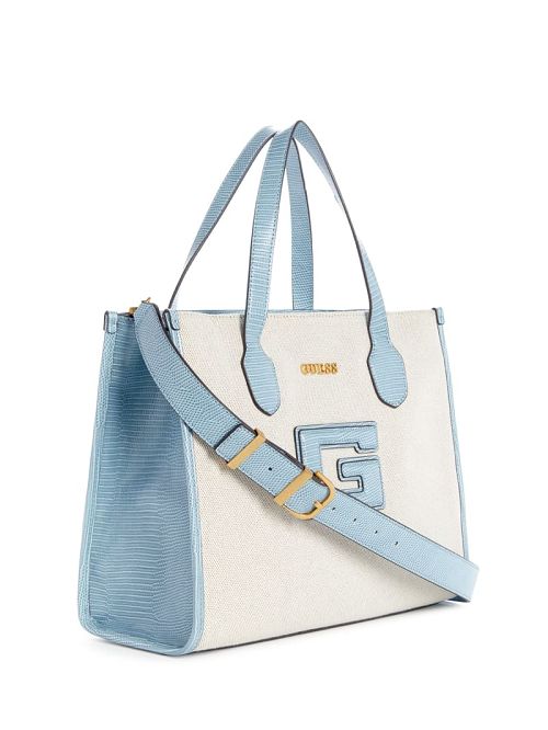 Guess G Status Snake-Embossed Tote Albastri | GUESS-SN29405