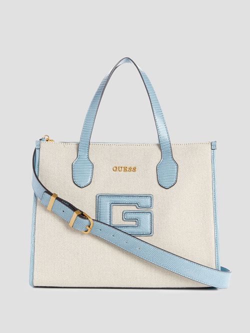 Guess G Status Snake-Embossed Tote Albastri | GUESS-SN29405