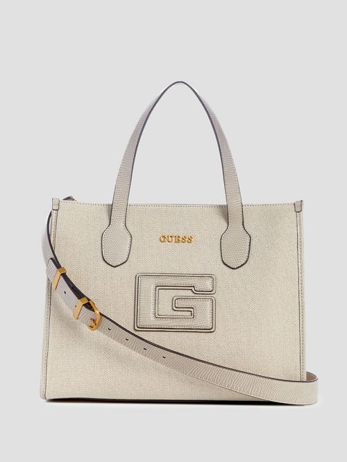 Guess G Status Snake-Embossed Tote Gri | GUESS-SN29412