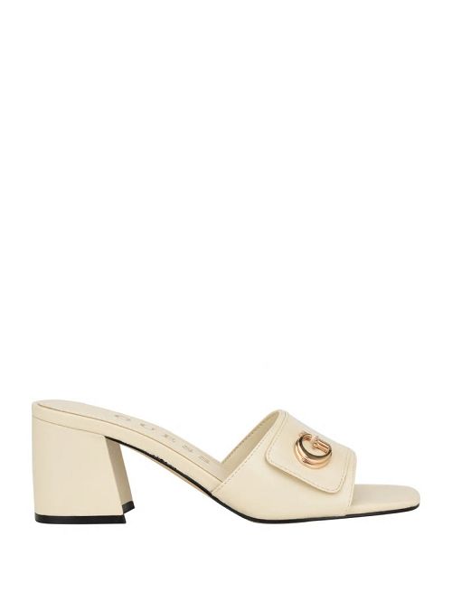 Guess Gallai Block Heel Mules Albi | GUESS-SN29596