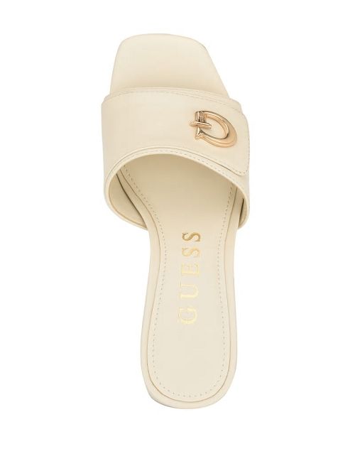 Guess Gallai Block Heel Mules Albi | GUESS-SN29596