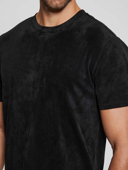 Guess Garrett Faux-Suede Tee Negrii | GUESS-SN30623