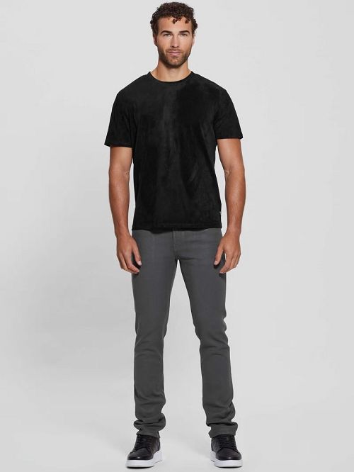 Guess Garrett Faux-Suede Tee Negrii | GUESS-SN30623