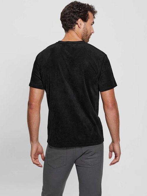 Guess Garrett Faux-Suede Tee Negrii | GUESS-SN30623