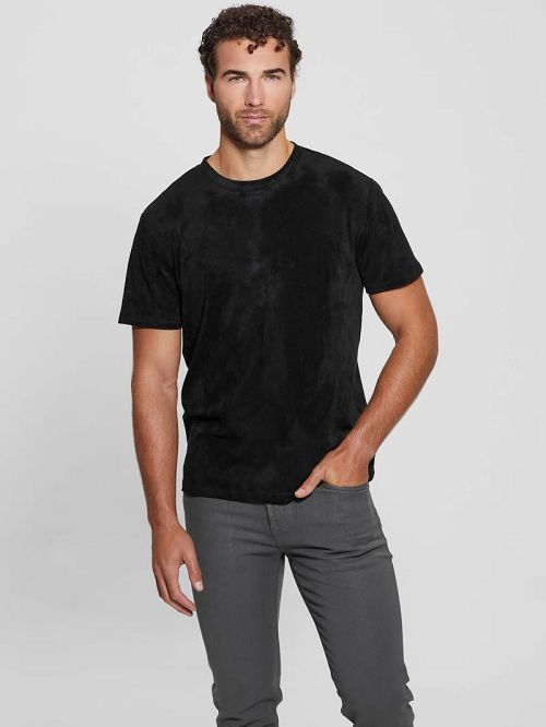 Guess Garrett Faux-Suede Tee Negrii | GUESS-SN30623