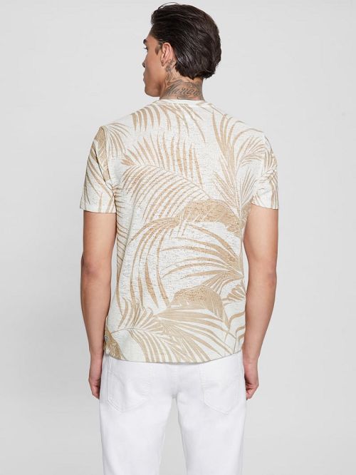 Guess Gauze Baja Palm Tee Bej | GUESS-SN30587