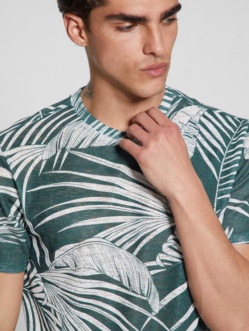 Guess Gauze Baja Palm Tee Verzi | GUESS-SN30636