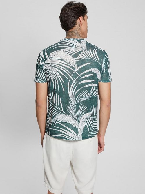 Guess Gauze Baja Palm Tee Verzi | GUESS-SN30636