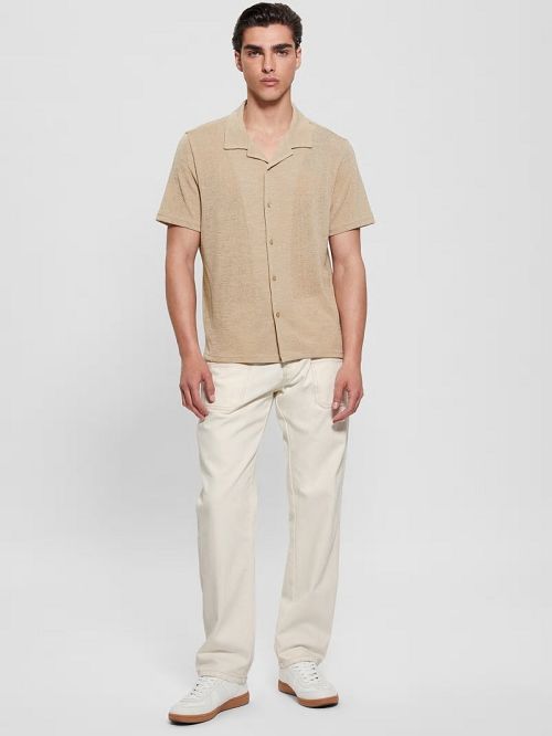 Guess Gauze Camp Shirt Bej | GUESS-SN31209