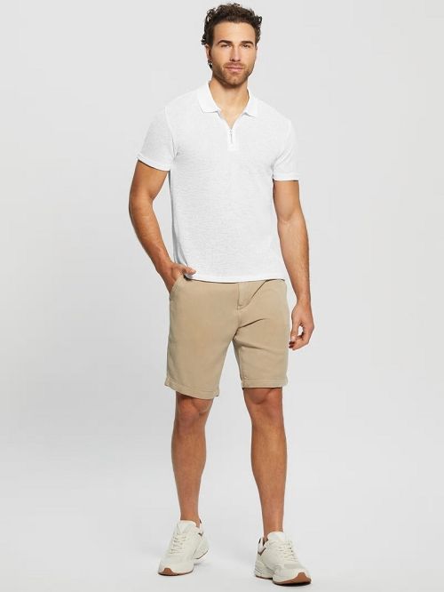 Guess Gauze Half-Zip Polo Albi | GUESS-SN31201