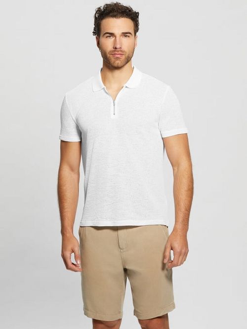 Guess Gauze Half-Zip Polo Albi | GUESS-SN31201