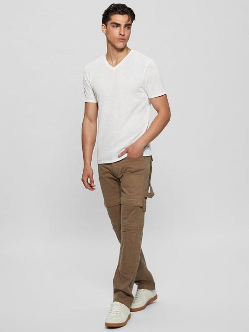 Guess Gauze V-Neck Tee Albi | GUESS-SN30537