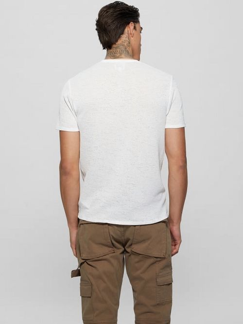 Guess Gauze V-Neck Tee Albi | GUESS-SN30537