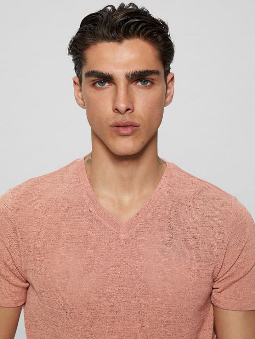 Guess Gauze V-Neck Tee Roz | GUESS-SN30546