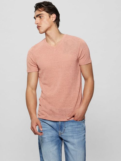 Guess Gauze V-Neck Tee Roz | GUESS-SN30546