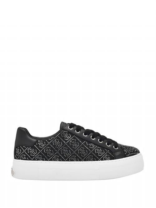 Guess Gelsen Rhinestone Logo Low-Top Sneakers Negrii | GUESS-SN29527