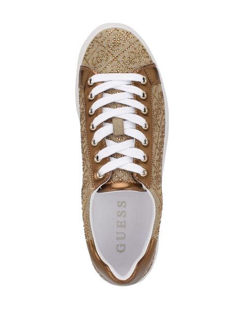 Guess Gelsen Rhinestone Logo Low-Top Sneakers Maro | GUESS-SN29528