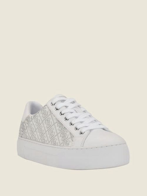 Guess Gelsen Rhinestone Logo Low-Top Sneakers Argintii | GUESS-SN29538