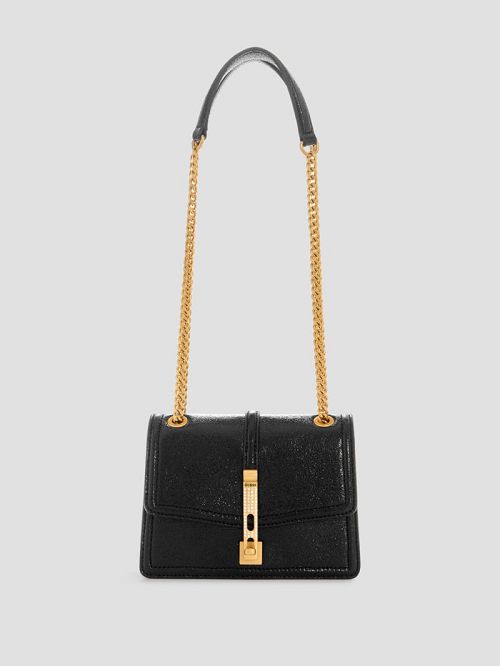 Guess Gilded Glamour Mini Convertible Crossbody Negrii | GUESS-SN28740