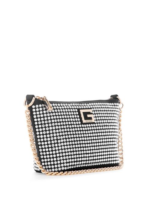 Guess Gilded Glamour Mini Top-Zip Bucket Bag Negrii | GUESS-SN29106