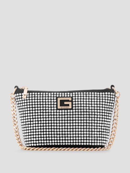 Guess Gilded Glamour Mini Top-Zip Bucket Bag Negrii | GUESS-SN29106