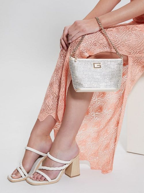 Guess Gilded Glamour Mini Top-Zip Bucket Bag Aurii | GUESS-SN29129